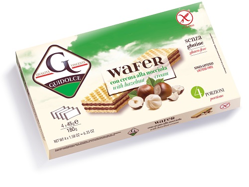 WAFER CON CREMA ALLA NOCCIOLA 4 PORZIONI X 45 G - Farmapanda Srl