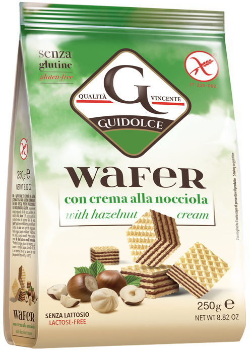 WAFER CON CREMA ALLA NOCCIOLA 250 G - Farmapanda Srl
