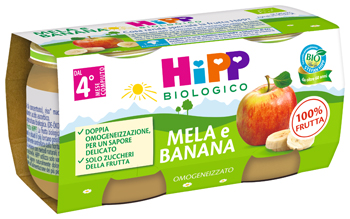HIPP BIO OMOGENEIZZATO MELA/BANANA 2X80 G - Farmapanda Srl