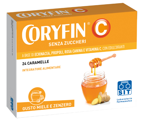 CORYFIN C SENZA ZUCCHERO MIELE ZENZERO 24 CARAMELLE - Farmapanda Srl