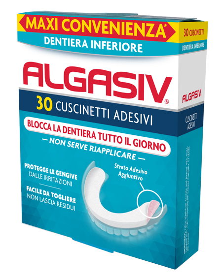 ALGASIV ADESIVO PER PROTESI DENTARIA INFERIORE 30 PEZZI - Farmapanda Srl