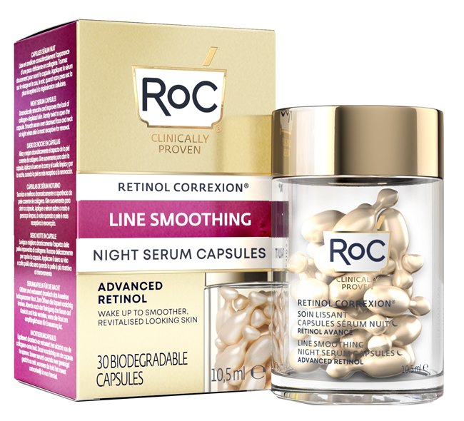 ROC RETINOL CORREXION LINE SMOOTHING SIERO VISO NOTTE 30 CAPSULE - Farmapanda Srl