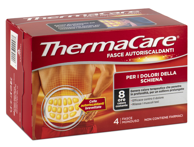 FASCIA AUTORISCALDANTE A CALORE TERAPEUTICO THERMACARE SCHIENA 4 PEZZI - Farmapanda Srl