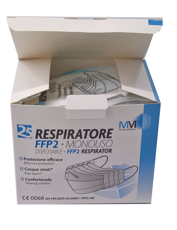 RESPIRATORE MUNUS MEDICAL FFP2 25 PEZZI - Farmapanda Srl