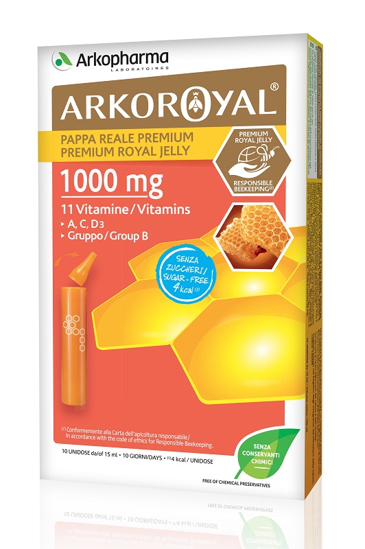 ARKOROYAL PAPPA REALE 1000 MG + VITAMINE SENZA ZUCCHERO 10 FIALE - Farmapanda Srl