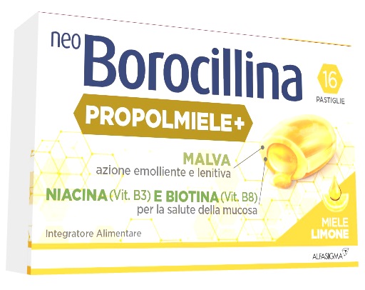 NEOBOROCILLINA PROPOLMIELE+ MIELE/LIMONE 16 PASTIGLIE DA 3,4 G - Farmapanda Srl