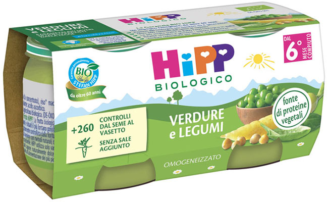 HIPP BIO OMOGENEIZZATO VERDURE/LEGUMI 2X80 G - Farmapanda Srl