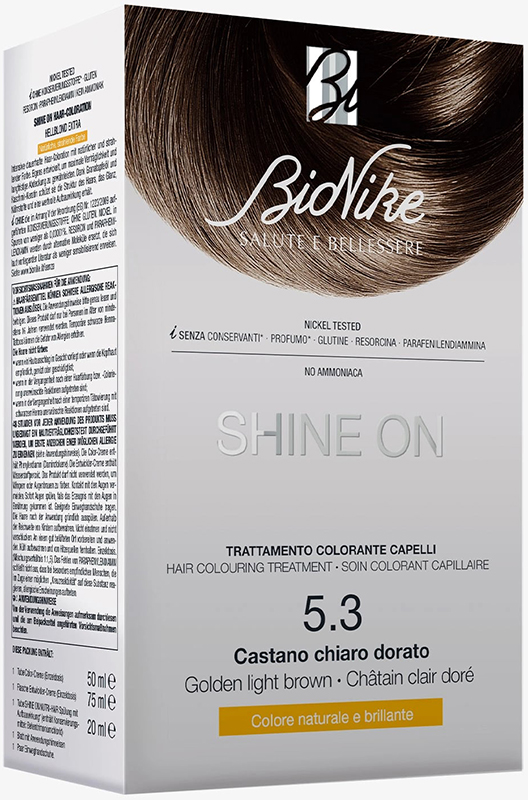 SHINE ON CASTANO CHIARO DORATO 5,3 FLACONE 75 ML + TUBO 50 ML - Farmapanda Srl