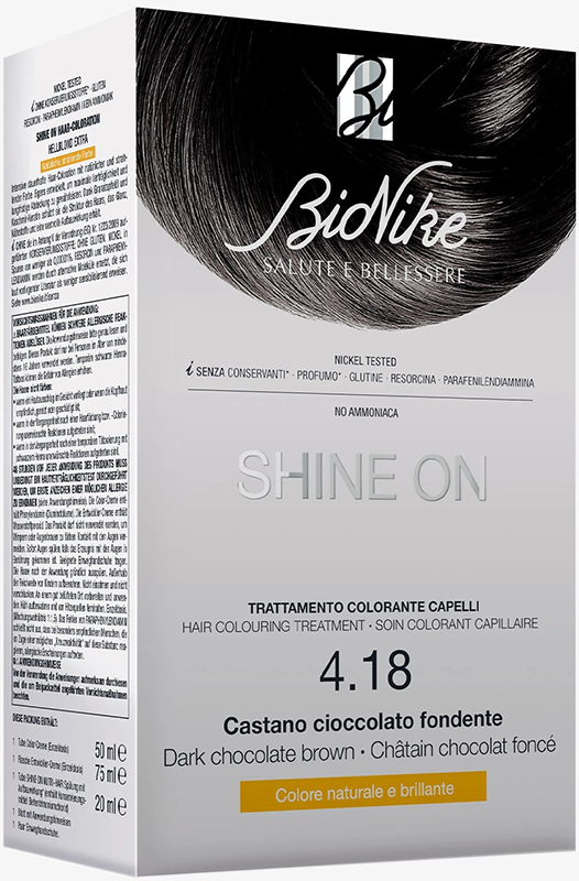 SHINE ON CASTANO CIOCCOLATO FONDENTE 4,18 FLACONE 75 ML + TUBO 50 ML - Farmapanda Srl