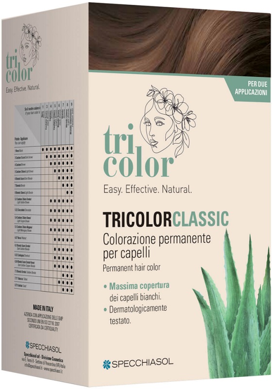 TRICOLOR CLASSIC 5 CASTANO CAFFE' 2 TUBI 50 ML + 2 SHAKER 50 ML + 4 BUSTINE 8 ML - Farmapanda Srl
