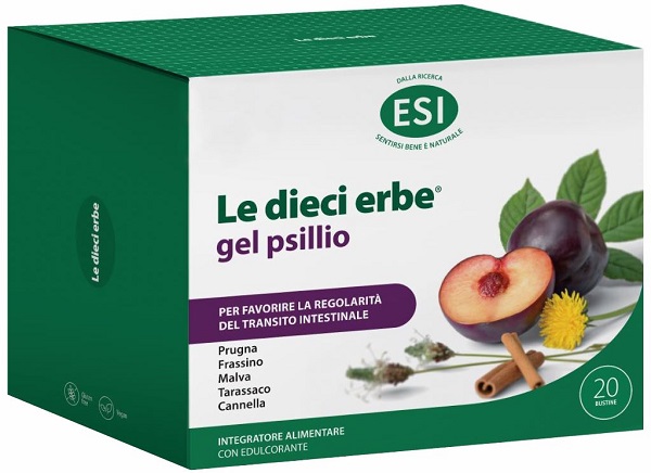 ESI LE DIECI ERBE GEL PSILLIO 20 BUSTINE 5,6 G SENZA GLUTINE CON EDULCORANTE - Farmapanda Srl
