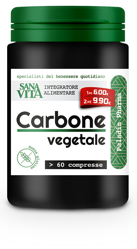 SANAVITA CARBONE VEGETALE 60 COMPRESSE - Farmapanda Srl
