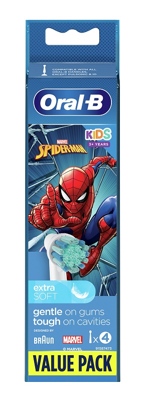 ORALB KIDS SPIDERMAN TESTINE PER SPAZZOLINO ELETTRICO 4 PEZZI - Farmapanda Srl