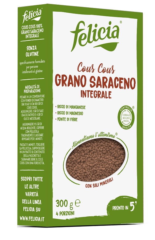 FELICIA COUS COUS GRANO SARACENO INTEGRALE 300 G - Farmapanda Srl