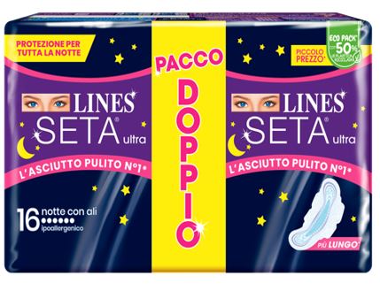 LINES SETA ULTRA ASSORBENTI NOTTE VP DWCT 16 PEZZI - Farmapanda Srl