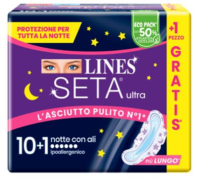 LINES SETA ULTRA ASSORBENTI NOTTE CP 10+1 PEZZI - Farmapanda Srl
