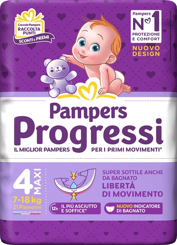PAMPERS PROGRESSI MAXI 21 PEZZI - Farmapanda Srl