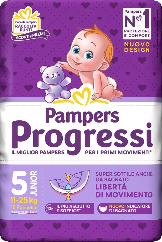 PAMPERS PROGRESSI JUNIOR 18 PEZZI - Farmapanda Srl