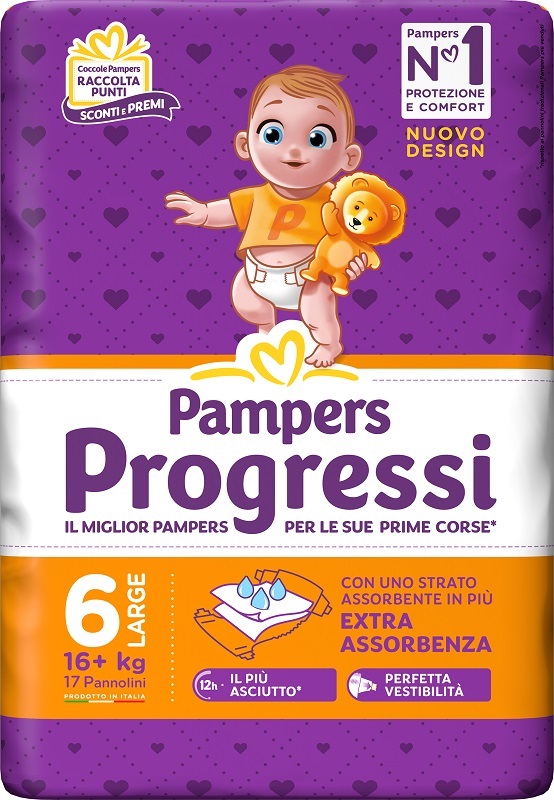 PAMPERS PROGRESSI XL 17 PEZZI - Farmapanda Srl