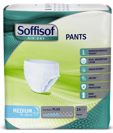 PANNOLONE SOFFISOF AIR DRY PANTS PLUS MEDIUM 14 PEZZI - Farmapanda Srl