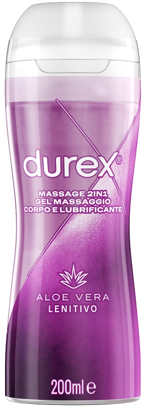 DUREX MASSAGE 2 IN 1 GEL MASSAGGIO CORPO E LUBRIFICANTE ALOE VERA 200 ML - Farmapanda Srl