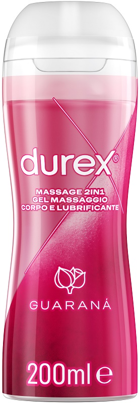 DUREX MASSAGE 2 IN 1 GEL MASSAGGIO CORPO E LUBRIFICANTE GUARANA' 200 ML - Farmapanda Srl