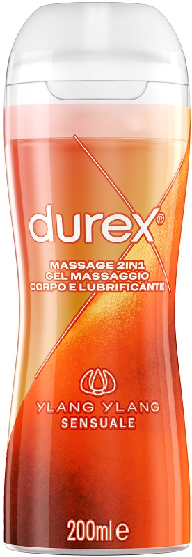 DUREX MASSAGE 2 IN 1 GEL MASSAGGIO CORPO E LUBRIFICANTE YLANG YLANG 200 ML - Farmapanda Srl