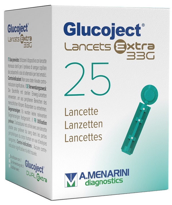 LANCETTA PUNGIDITO GLUCOJET EXTRA GAUGE 33 25 PEZZI - Farmapanda Srl