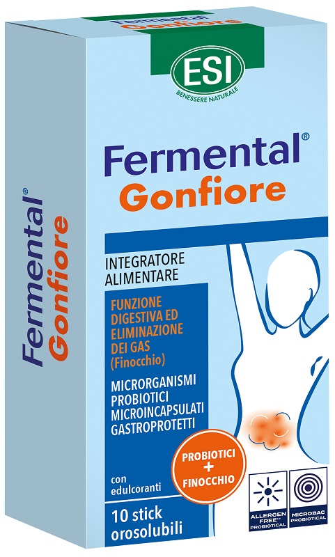 ESI FERMENTAL GONFIORE 10 STICK OROSOLUBILI - Farmapanda Srl